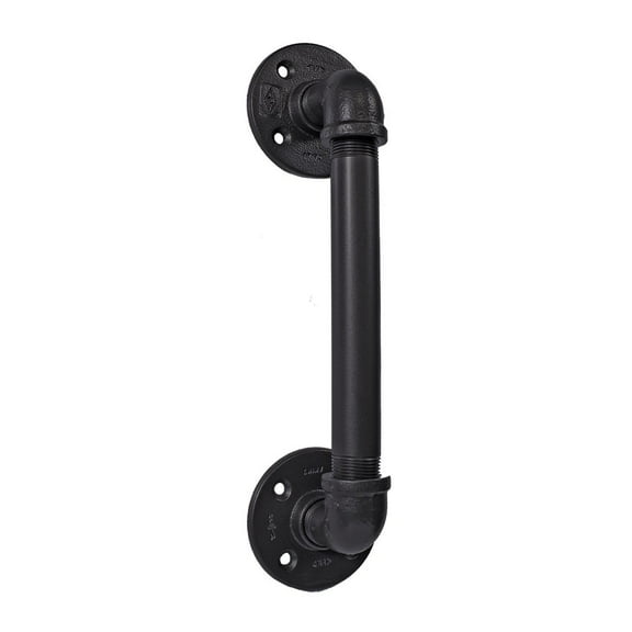 3-1/2 in. x 13 in. Black Industrial Pipe Barn Door Pull