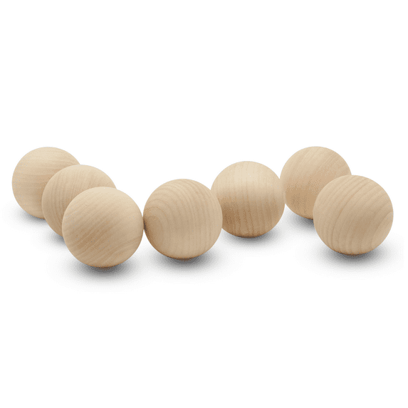 3-1/2 inch Round Wooden Balls for Crafts Bag of 5 Unfinished and Smooth Round Birch Hardwood Balls and Wooden Spheres by Woodpeckers