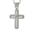 thumbnail image 1 of 3 1/2 inch Sterling Silver Cubic Zirconia Iced Out Latin Cross Pendant for Men Hip Hop Bling Jewelry, 1 of 2