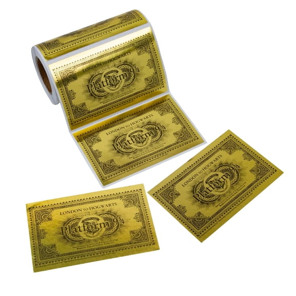 3 1/2" x 2 1/4" Harry Potter Hogwarts Express Train Ticket Sticker Roll  100 Pc.