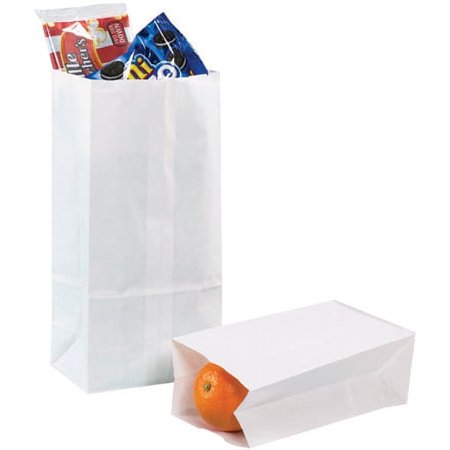 SSBM 3 1/2x2 3/8x6 7/8", 500 Case, White Grocery Paper Bags