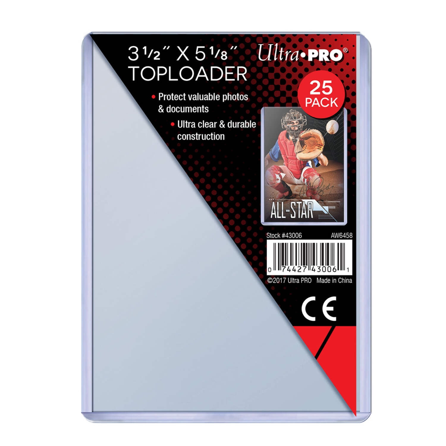 Ultra Pro Top Loader Card Holders - 3.5x5 1/8 Inch Clear, Pack Of 25, For Index Cards, Photos