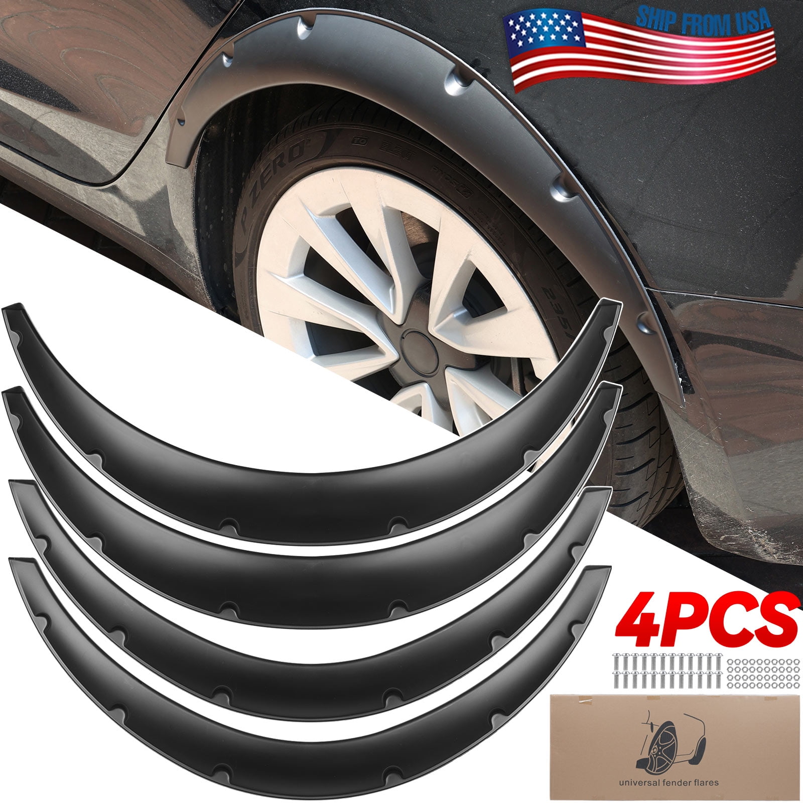 3.1"+3.5" Universal Flexible Car Fender Flares Extra Wide Body Wheel