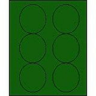 3 1/3" Round Brilliant Green Labels for Laser Printers, Inkjet Printers or Copier Machines. (GLC330BG)