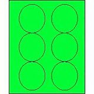 3 1/3" Round Fluorescent Green Labels for Laser Printers, Inkjet Printers or Copier Machines. (GLC330FG)