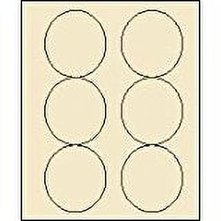 3 1/3" Round Pastel Buff Labels for Laser Printers, Inkjet Printers or Copier Machines. (GLC330PBF)