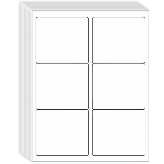 3-1/3" x 4" Shipping Address Labels 3000 Label Stickers Paper for Laser/Inkjet Printer 6 per Page Printable Mailing Labels, FBA Box Labels - Matte, 500 Sheets