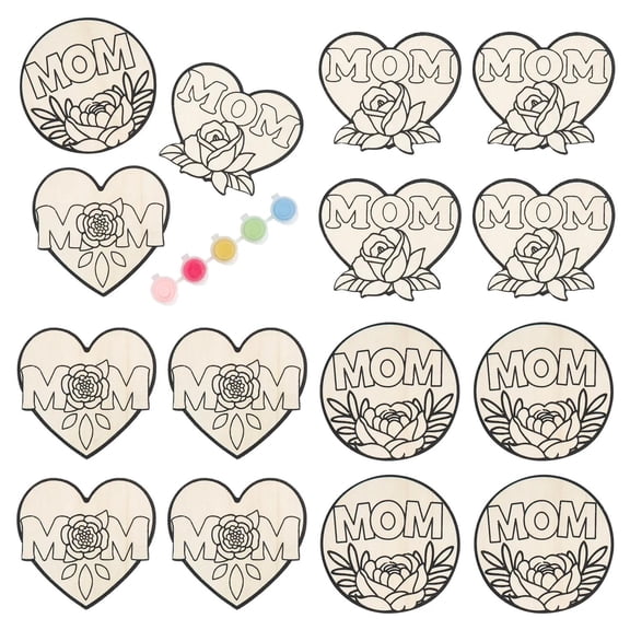 3 1/4" - 4" Color Your Own Mother's Day Mom Magnet Craft Kit - Makes 12