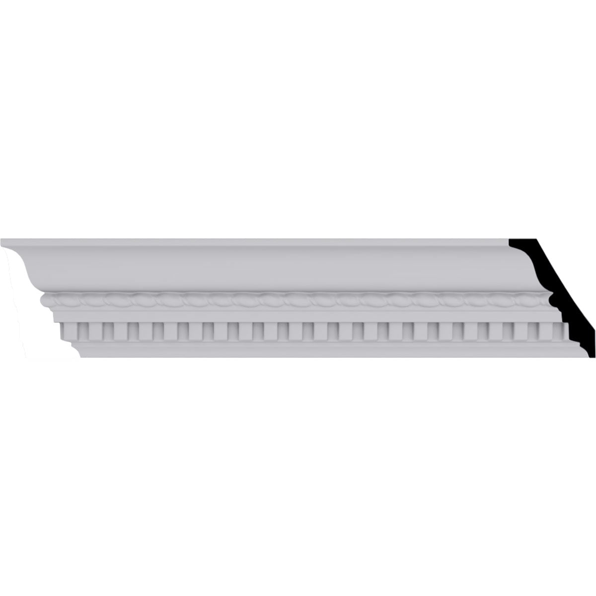 Primed White Polyurethane Dentil and Rope Crown Moulding