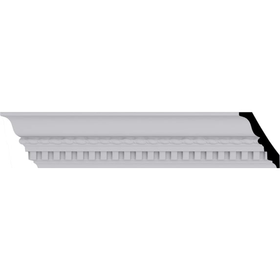 3 1/4"H x 2 3/8"P x 4"F x 94 1/2"L Bulwark Dentil & Rope Crown Moulding