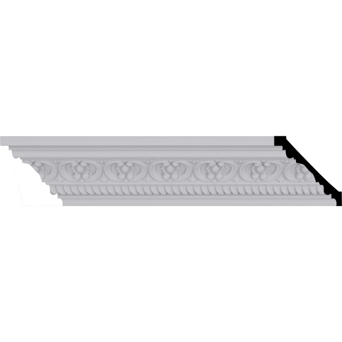Primed White Polyurethane Pearl Crown Moulding, 94.5 inches