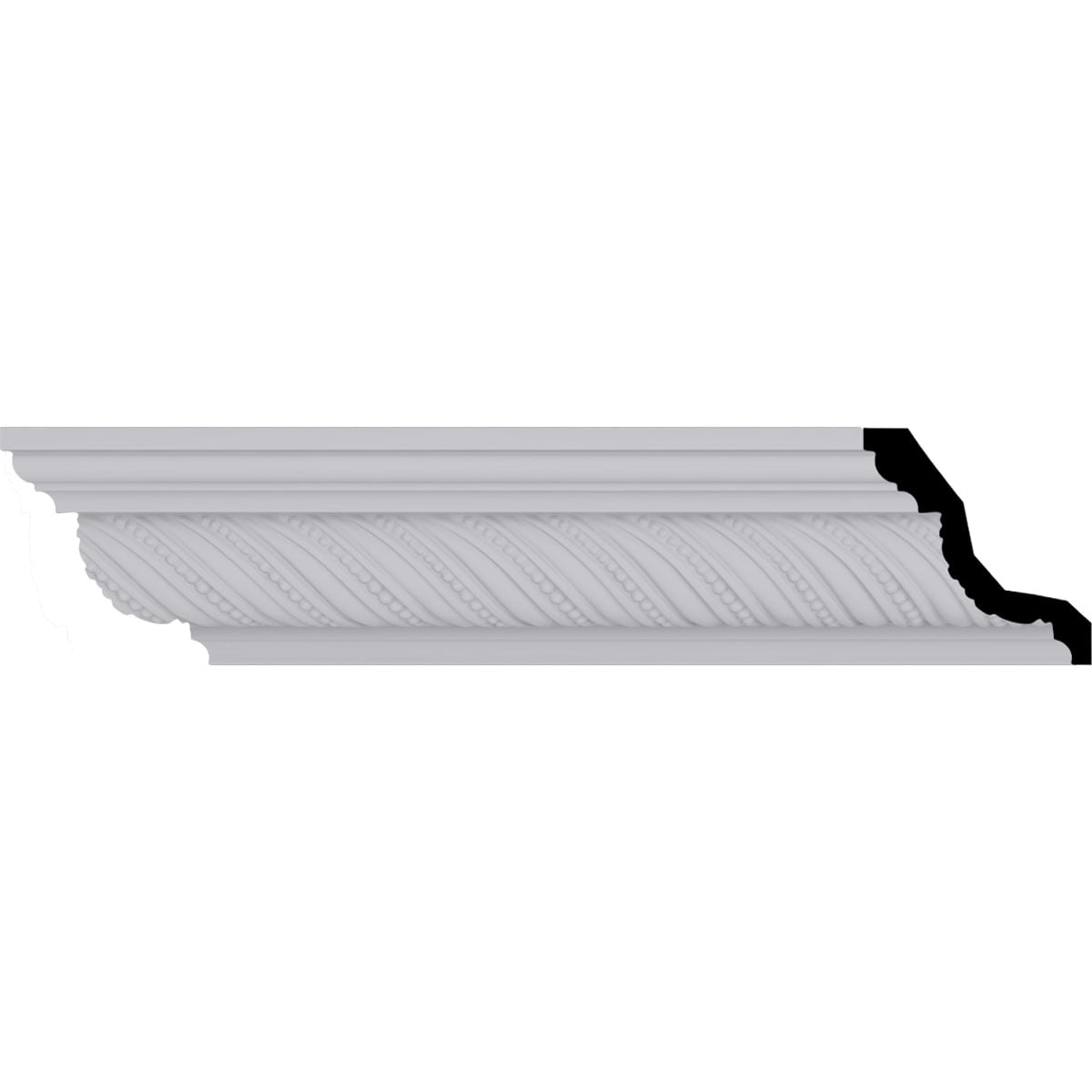 Primed White Beaded Rope Polyurethane Crown Moulding