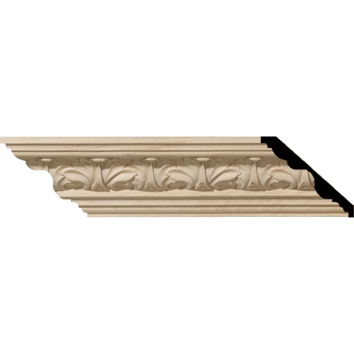Maple Acanthus Leaf Carved Wood Crown Moulding, 94.5"