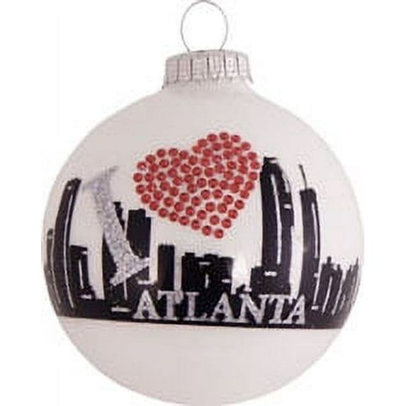 3 1/4" "I Love Atlanta" City Skyline Glass Ball Christmas Ornament by Christmas by Krebs