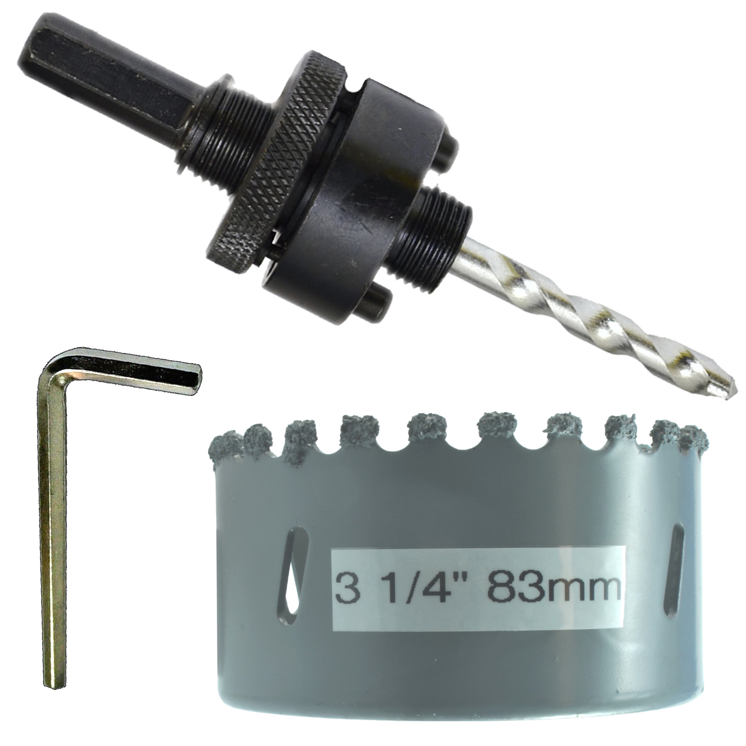 3 1/4 Inch Carbide Hole Saw Kit includes 83mm Tungsten Hole Saw 7/16 ...