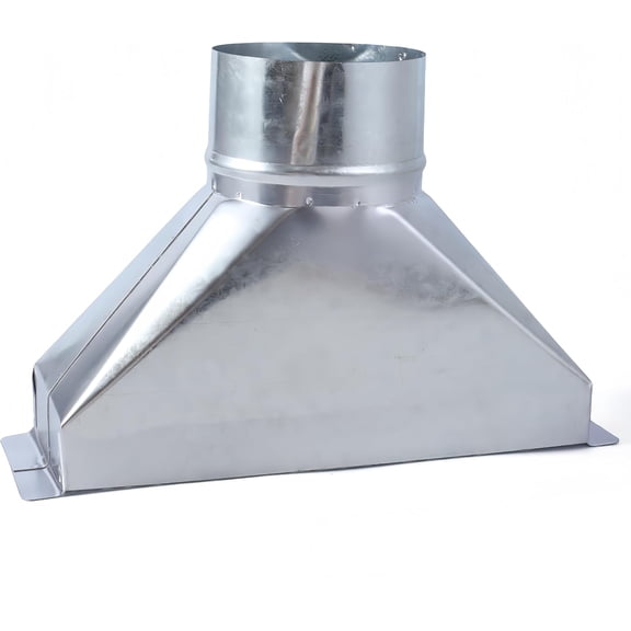 3 1/4-Inch x 10-Inch to 4-Inch Diameter Galvanized Rectangular Round Duct Transition Microwave Vent Kit Adapter for Connecting HVAC Range Hood Ducting Fittings