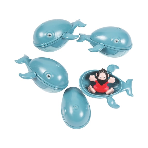 3 1/4" Jonah & the Whale Toy-Filled Plastic Easter Eggs, Party Supplies, Easter, 24 Pieces