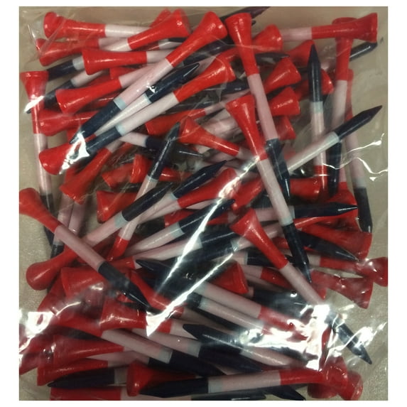 3 1/4" Patriotic Red White & Blue Wooden Golf Tees - Pack of 500