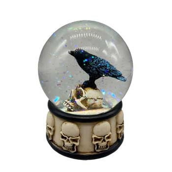 3 1/4" Raven on Skull water globe | Trending Now