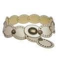 thumbnail image 1 of 3 1/4" Wide Boho Oval Disc Concho Leather Disk Link Fashion Belt, 1 of 2