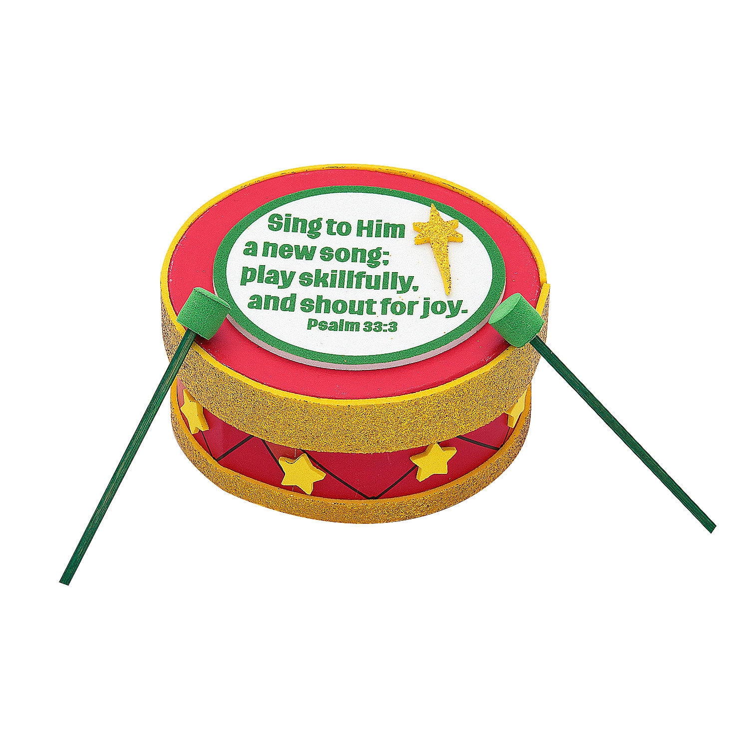 3 1/4" x 3 1/4" 3D Christmas Drummer Boy Drum Craft Kit - Makes 6