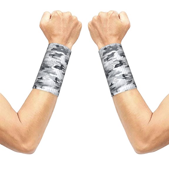 3.15.1in Elastic Cuffs Soft Breathable Comfortable Good Elasticity Relieve Muscle Stiffness Is Easy To Wear And Take Off Vector Camouflage Pattern Gray_3