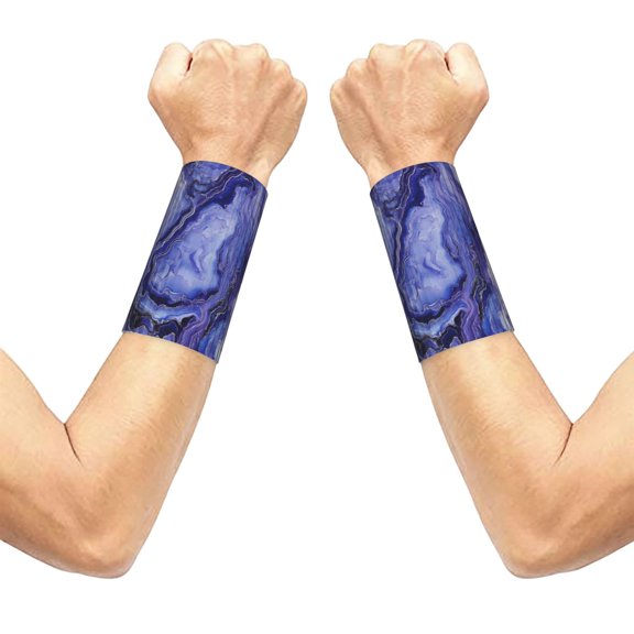 3.15.1in Elastic Cuffs Soft Breathable Comfortable Good Elasticity Relieve Muscle Stiffness Is Easy To Wear And Take Off Blueviolet Marble_3