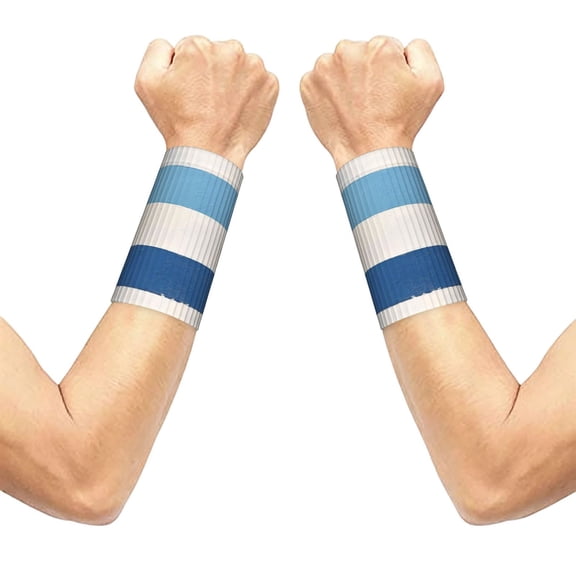 3.15.1in Elastic Cuffs Soft Breathable Comfortable Good Elasticity Relieve Muscle Stiffness Is Easy To Wear And Take Off Light Blue Stripe_1