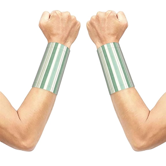 3.15.1in Elastic Cuffs Soft Breathable Comfortable Good Elasticity Relieve Muscle Stiffness Is Easy To Wear And Take Off Lightgreen Stripe_18292_1