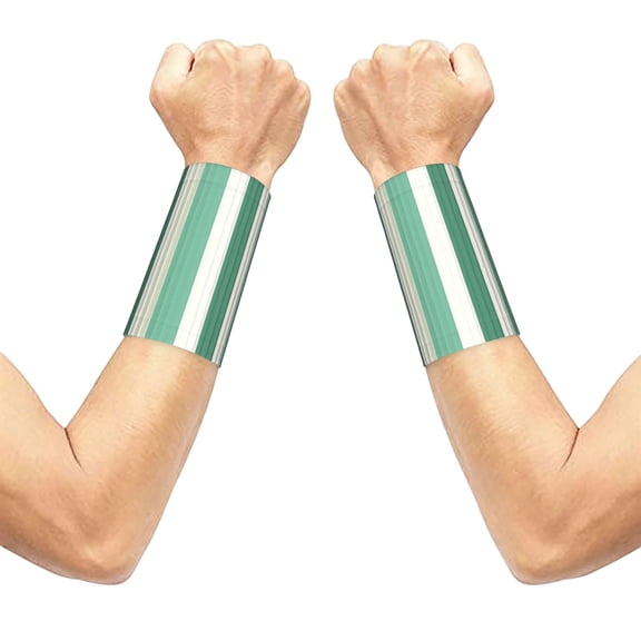3.15.1in Elastic Cuffs Soft Breathable Comfortable Good Elasticity Relieve Muscle Stiffness Is Easy To Wear And Take Off Lightgreen Stripe_1
