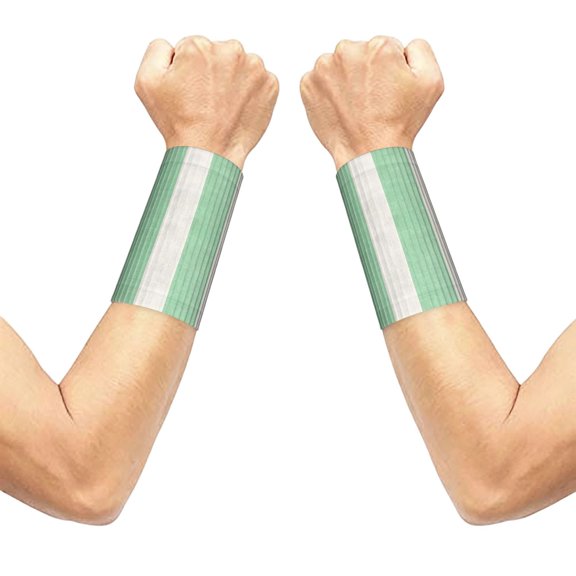 3.15.1in Elastic Cuffs Soft Breathable Comfortable Good Elasticity Relieve Muscle Stiffness Is Easy To Wear And Take Off Lightgreen Stripe_4
