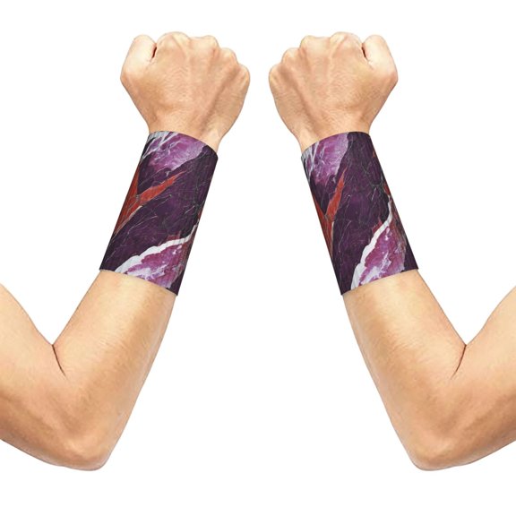 3.15.1in Elastic Cuffs Soft Breathable Comfortable Good Elasticity Relieve Muscle Stiffness Is Easy To Wear And Take Off Mediumvioletred Marble_1