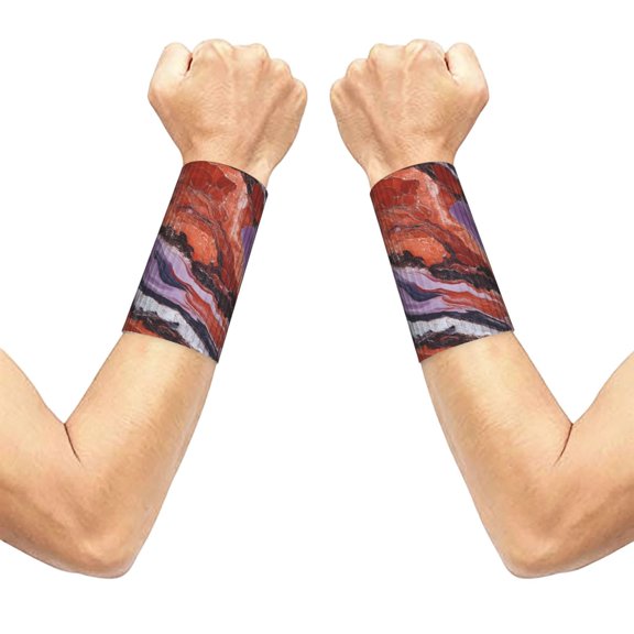 3.15.1in Elastic Cuffs Soft Breathable Comfortable Good Elasticity Relieve Muscle Stiffness Is Easy To Wear And Take Off Mediumvioletred Marble_3