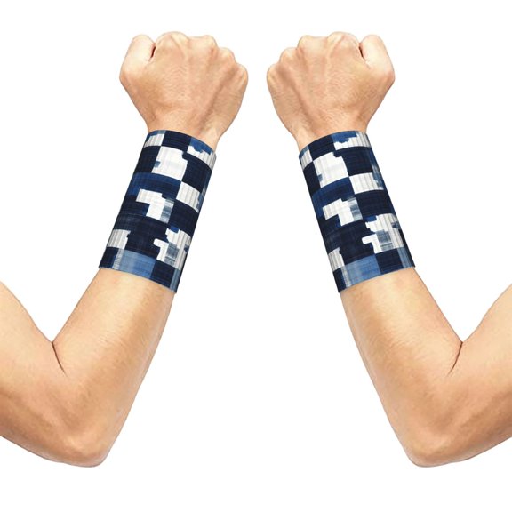 3.15.1in Elastic Cuffs Soft Breathable Comfortable Good Elasticity Relieve Muscle Stiffness Is Easy To Wear And Take Off Plaid Fall Camo Royalblue_4
