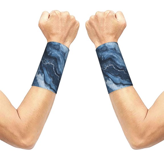 3.15.1in Elastic Cuffs Soft Breathable Comfortable Good Elasticity Relieve Muscle Stiffness Is Easy To Wear And Take Off Slateblue Marble_2