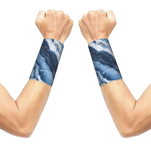 3.15.1in Elastic Cuffs Soft Breathable Comfortable Good Elasticity Relieve Muscle Stiffness Is Easy To Wear And Take Off Slateblue Marble_3