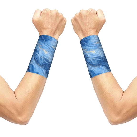 3.15.1in Elastic Cuffs Soft Breathable Comfortable Good Elasticity Relieve Muscle Stiffness Is Easy To Wear And Take Off Steelblue Marble_1