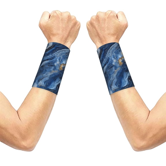 3.15.1in Elastic Cuffs Soft Breathable Comfortable Good Elasticity Relieve Muscle Stiffness Is Easy To Wear And Take Off Steelblue Marble_3