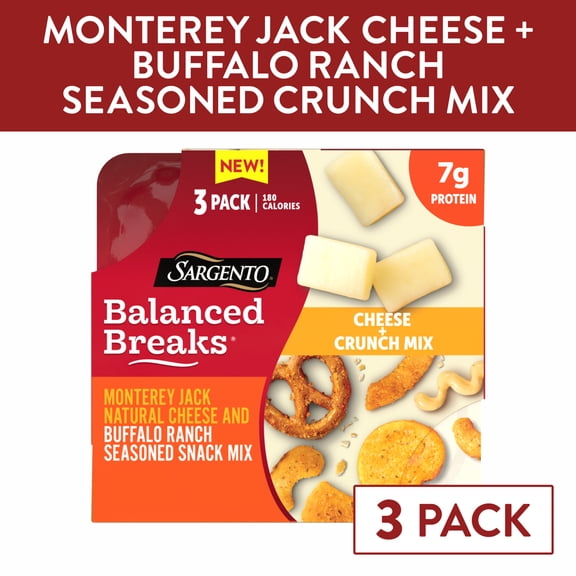 Sargento Balanced Breaks Cheese + Crunch Mix, Monterey Jack Cheese, Buffalo Ranch Snack