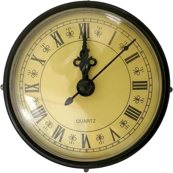 3-1/8'' 80mm Quartz Clock Insert Round Miniature Clock Face Insert Roman Number Movement Functional Quartz Accessory for Numeral Replacement DIY Parts