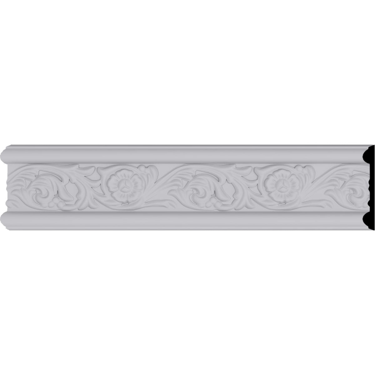 Emery Floral White Polyurethane Crown Moulding 94.5"