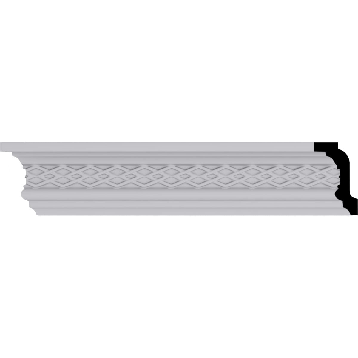 White Polyurethane Traditional Crown Moulding 94.5" Length