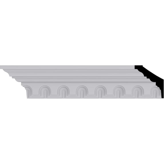 3 1/8"H x 2 3/4"P x 3 7/8"F x 94 1/2"L Heaton Crown Moulding