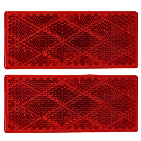 3-1/8" Rectangular Stick On Reflector Strong Adhesive DOT/SAE Approved 2x Red