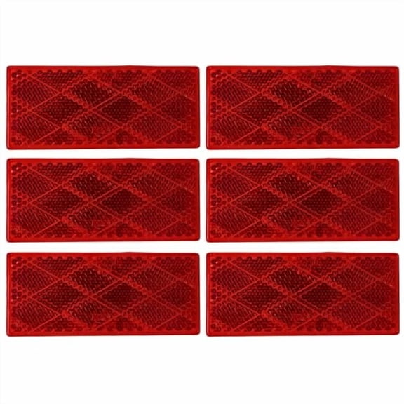 3-1/8" Rectangular Stick On Reflector Strong Adhesive DOT/SAE Approved 6x Red