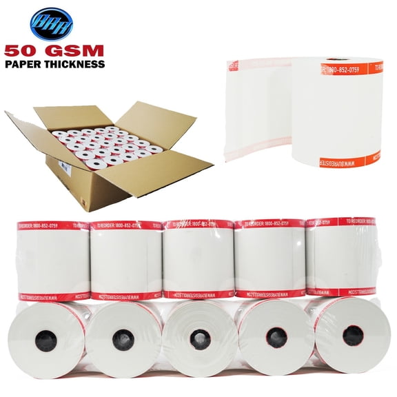 3 1/8 X 230 THERMAL PAPER 50 ROLLS TSP100 M224A TM-T88V(50 GSM RED SHRINK WRAP)