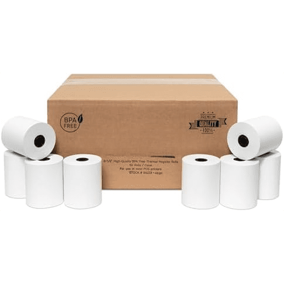 3-1/8 X 230 Thermal Paper Compatible with Star CT-S300 Tsp100 BPA Free 50 Rolls by (48gm Thickness)$$Office