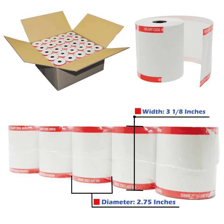Epson Thermal Receipt Paper roll 3 1 8' x 230 - Box with 48
