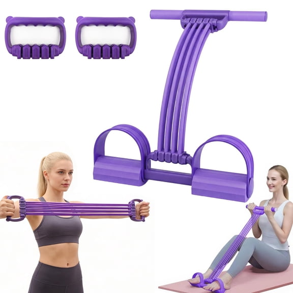 3 in 1 Adjustable Pedal Resistance Band, 8-Tube Multifunction Tension Rope, Natural Latex Sit-up Trainer Resistance Band Suitable for Fat Loss and Full-Body Shaping Workout