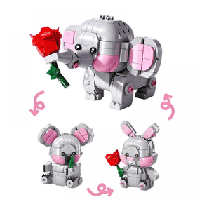 3 in 1 Animals Building Sets Elephant, Koala, or Rabbit, Animal Building Block Toys with 3 Building Options, Creator Animal Model Office Desk Decor Birthday Gift for Teens Adults
